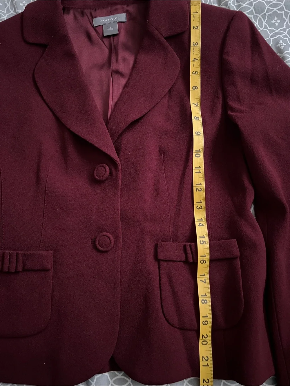 Ann Taylor Women's Burgundy Two-Piece Skirt Suit - Picture 4 of 6